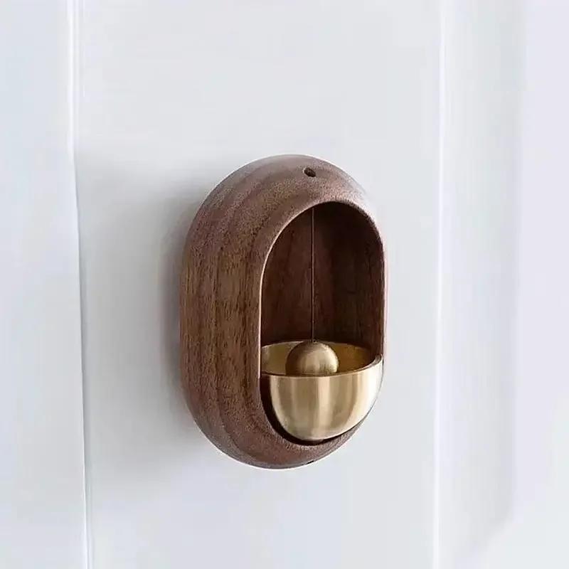 Doorbell Solid Wooden Doorbell Magnetic Brass Wind Chimes Wireless Jingle Bell Entrance Door Bell Pendant Home Decor