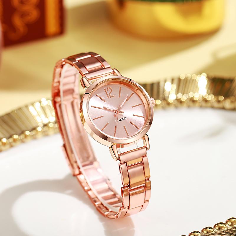 Luxury Watch for Women Simple Round Dial Stainless Fashion Gold Bracelet Quartz Wristwatch Students Ladies Watches 