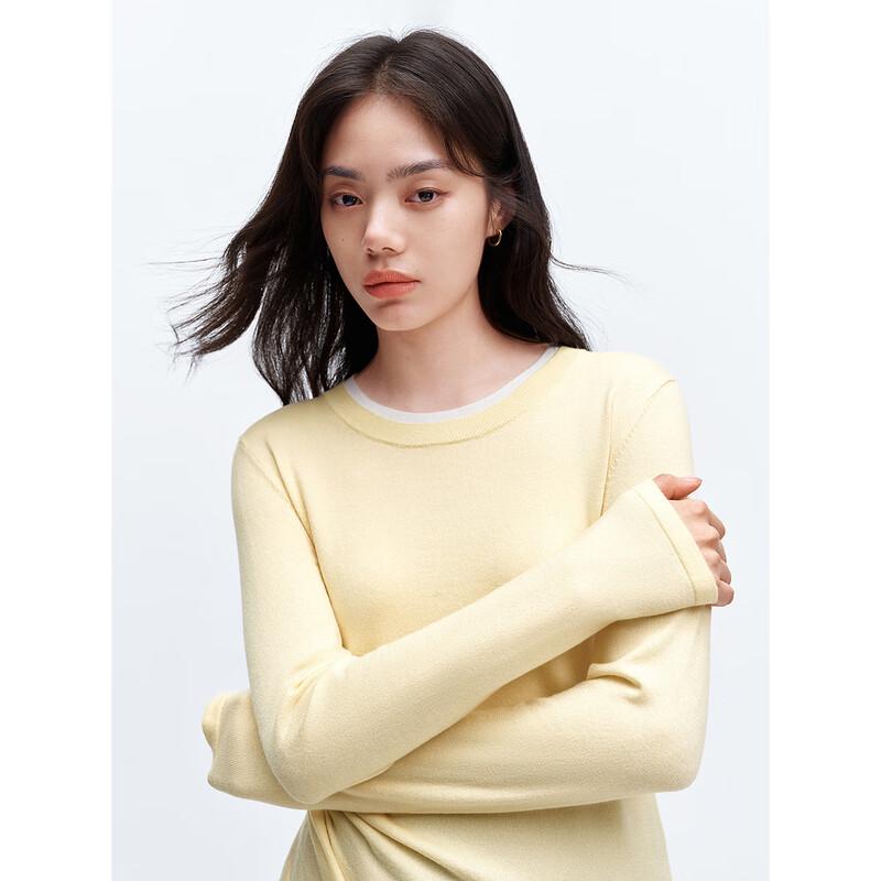 PEACEBIRD Women's Faux Two-Piece Knit Sweater