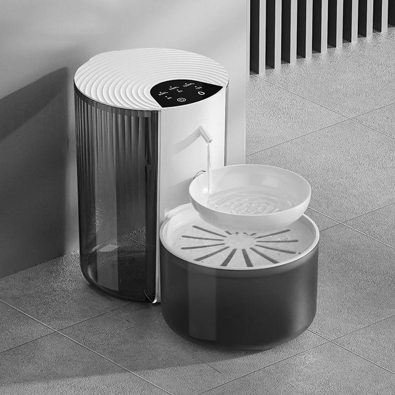 Wireless 3L Smart Pet Water Fountain Separate Dirty Clean Water Pourable Automatic Cat Water Dispenser White