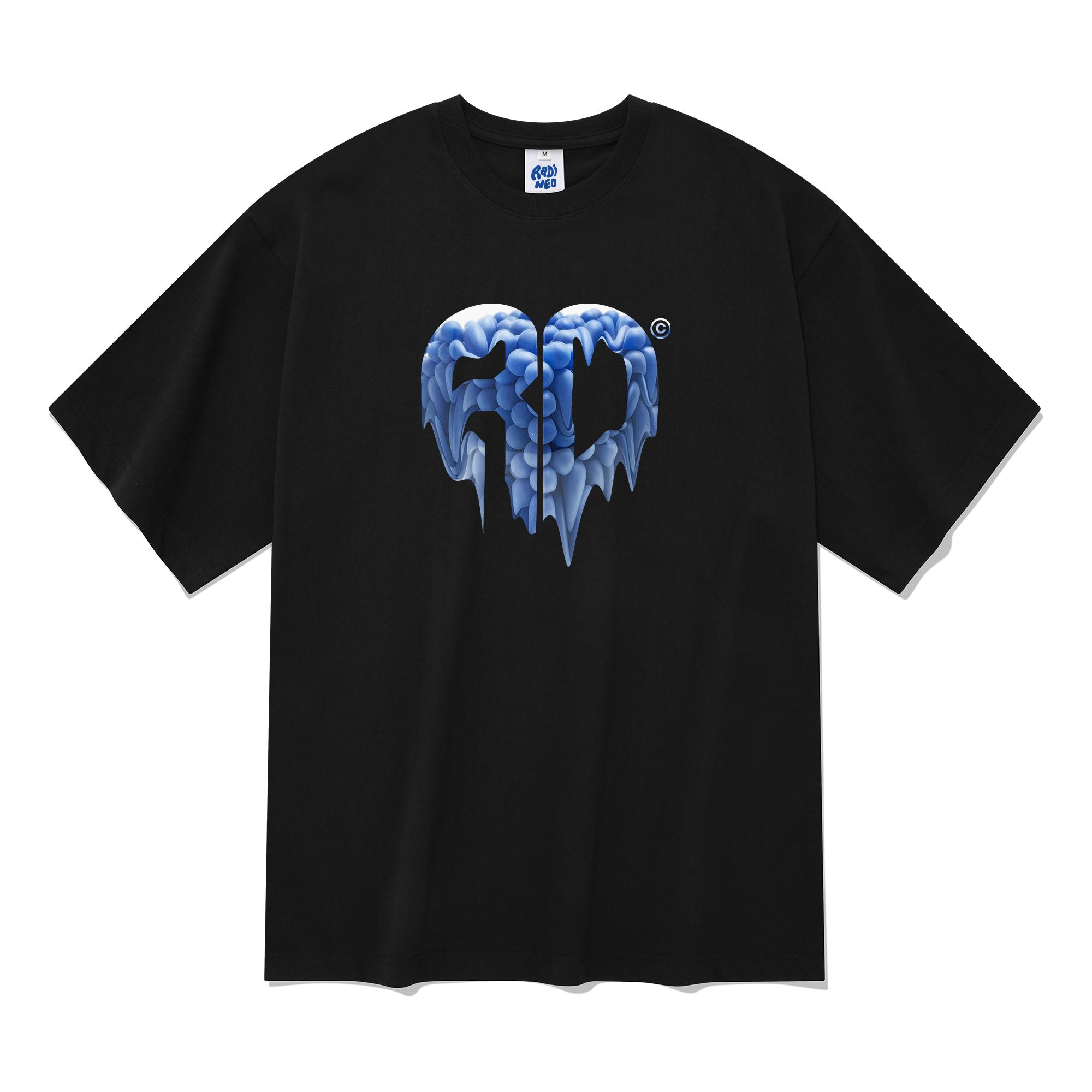 Radineo 20-Count Heart Ball Short Sleeve T-Shirt Black L