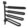 Towel Bar High Strength ABS Multi Arm Wall Mounted Towel Rack Holder with Hook for Bathroom Black