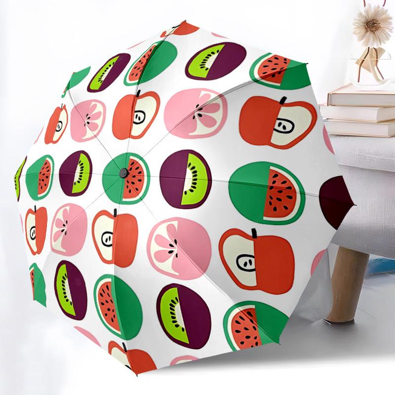 

1pc Fruit Pattern Automatic Folding Umbrella - 8-Rib Automatic Open/Close, Large Canopy Birthday Festival Gift yy251217119