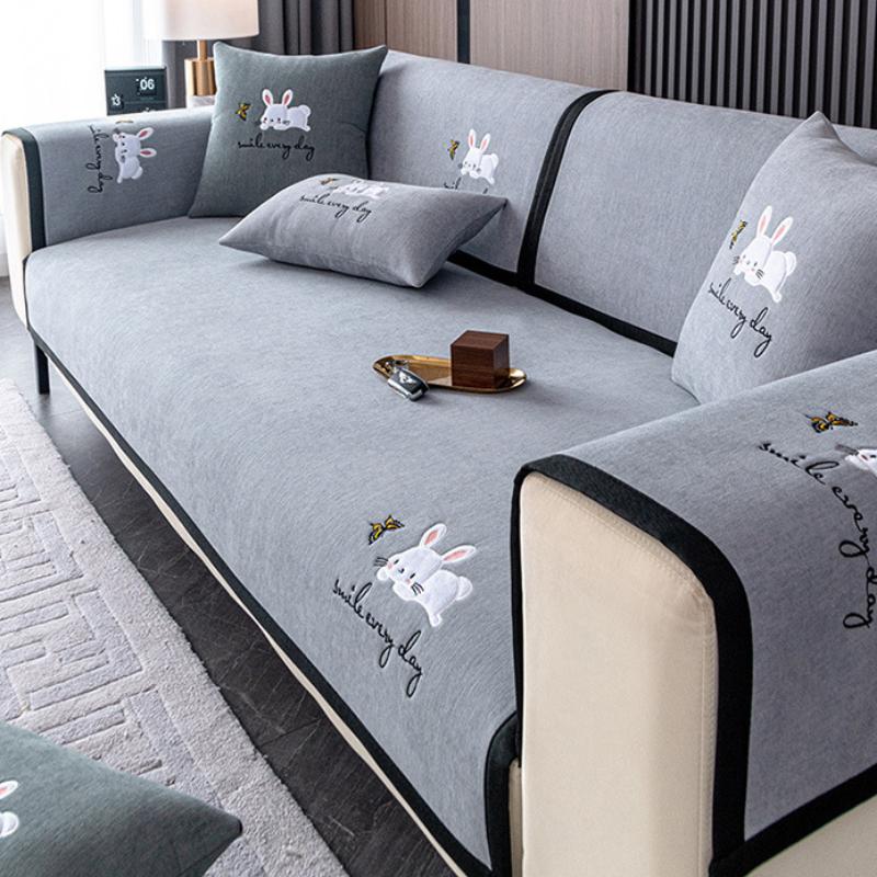 Chenier Sofa Cushion, Universal In All Seasons, Non-slip Embroidery, High-end Seat Cushion, Sofa Cover, Cover Cloth, Backrest Towel