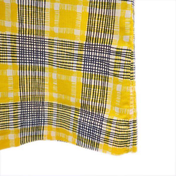 Givenchy 80s Vintage Check Pattern Long Sleeve Shirt 37 Yellow Men's Used