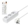3-socket Extension Cord with Grounding, 3 , White
