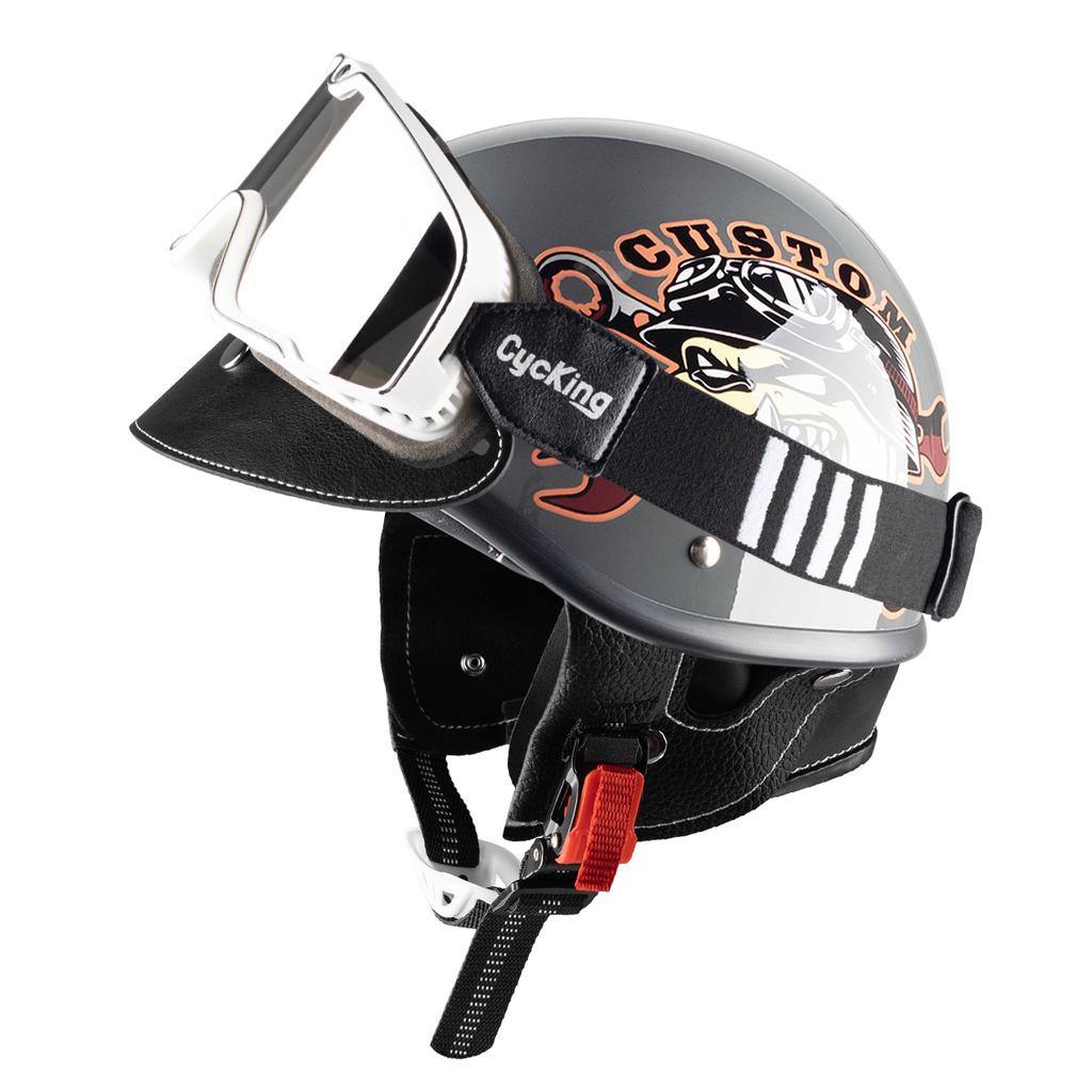 Cycking Japanese Vintage Half Helmet Open Motorcycle Helmet Scooter Skateboarding Unisex Common Muffler