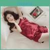 Womens Silk Sleepwear Twopiece Set With Light And Breathable Material For Home And Sleep Use