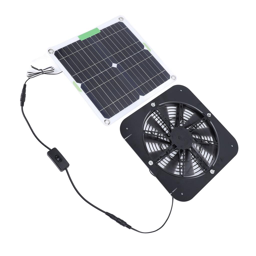 100W Solar Exhaust Fan 13.5inch Solar Ventilation Fan Solar Panel Powered Fan for Dog Chicken House Greenhouse RV