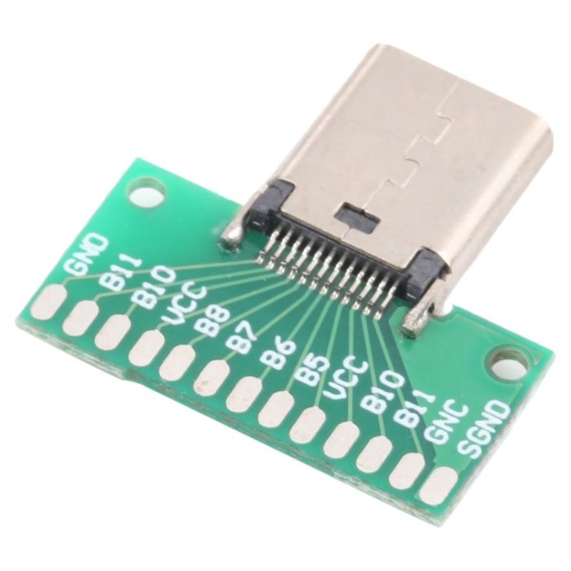 24Pin Soldering PCB Board Type C Female USB 3.1 Test Board Speed 10Gbps Data Transfer Upgrades for Devices Debugging