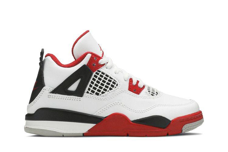 Kids' Sneakers Nike Jordan 4 Retro Fire Red (2020) (PS) White/Black-Tech Grey-Fire Red