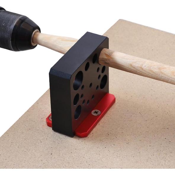 Dowel Maker Jig Kit 5/16-3/4inch Adjustable Dowel Maker Cutter 8 Holes Aluminum Alloy Dowel Round Rod Sticks Maker Jig Electric Drill Rod Auxiliary