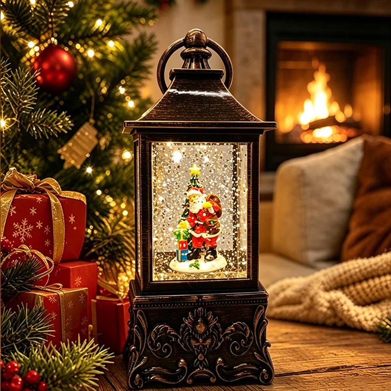 Vintage Musical Snow Globe Santa Night Light - Christmas Gift Ornament
