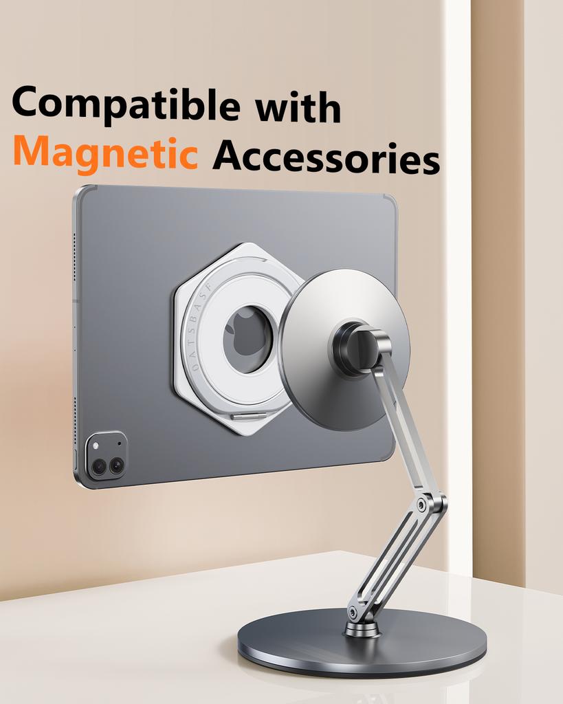 Eary für iPad Halter Aluminium Tablet Ständer Mit 360° Drehbarer Magnetischer Griff Halter Ständer Kompatibel Mit iPad Mini Allen Tablets