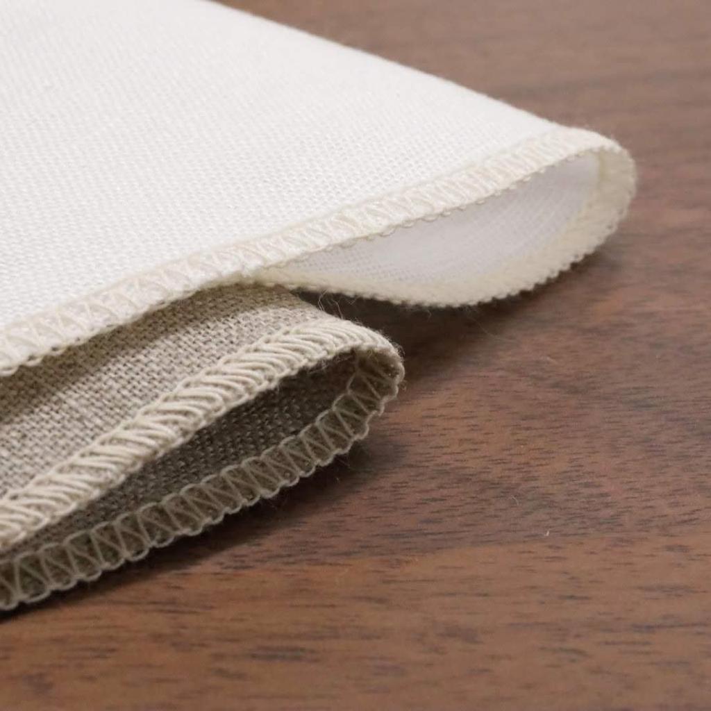 Washable Coffee Made In Sewn with Organic Cotton Pack of for Cups Japanese Filters, Trapezoid, Japan, Linen, Thread, 3, 1-4 (White, Linen) [Trapezoid]