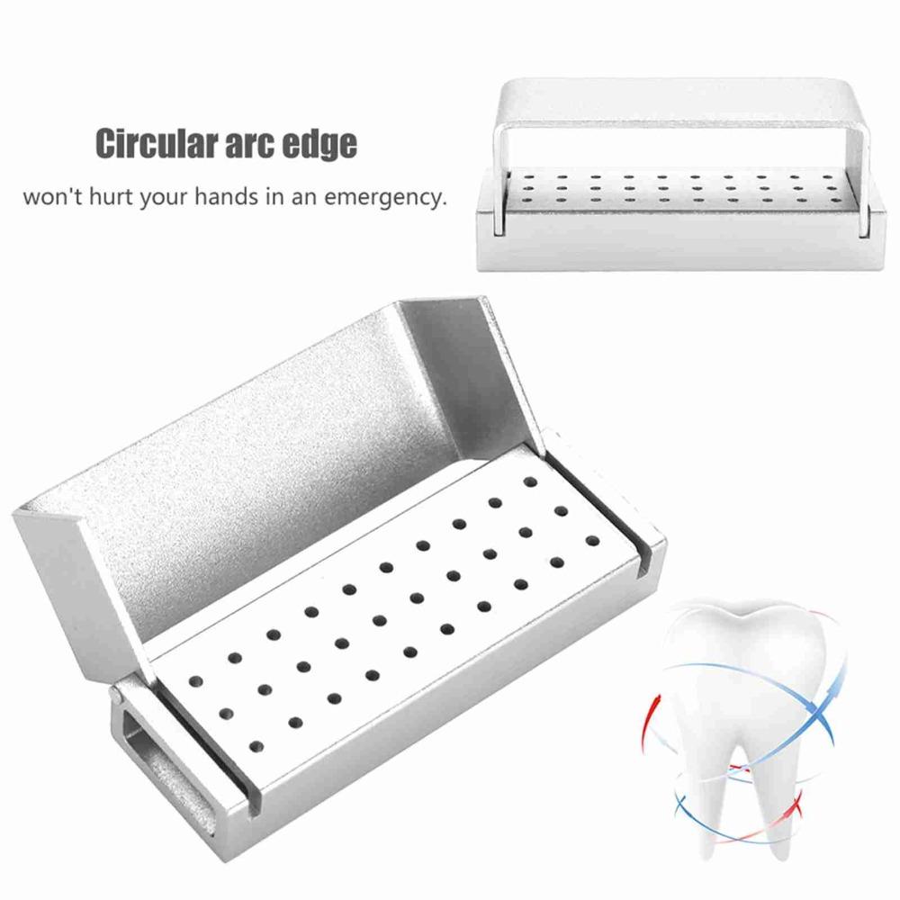 Aluminium Dental Bur Block 30 Holes Dental Sterilization Box Durable Dental Bur Holder For Dentist