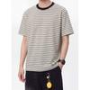 FlowStreet American-Style Striped T-Shirt For Men Women R Casual O-Neck Loose Short Sleeve T Shirts Hip Hop Streetwear Top Tees