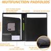 Leather Portfolio Folder Padfolio, Business Padfolio Organizer Document Planner Portfolio Binder Storage Pocket for Legal Pad Holder Paperwork Phone
