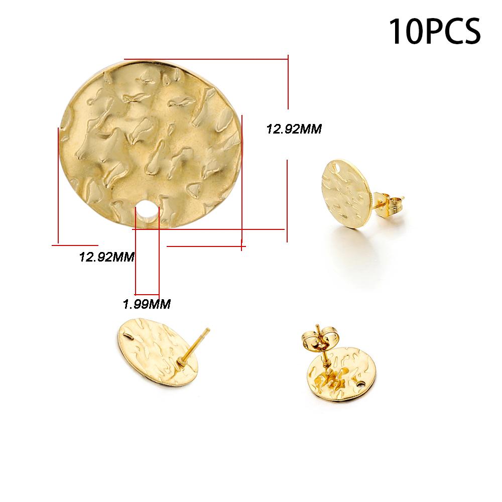 10-20pcs Stainless Steel Blank Earring Stud Golden Earrings Base With Earring Plug Connectors For DIY Jewelry Making Accessories