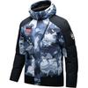 Veste d'hiver confortable décontractée simple color block chaude à capuche pour homme Vêtements d'extérieur Gris mur antique Imprimé intégral Noir basique 152517915S-7