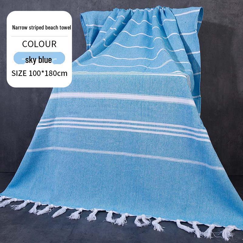 Large & Thick Tassel Turkish Beach Towel – Absorbent, Outdoor Sunscreen Bath Towel