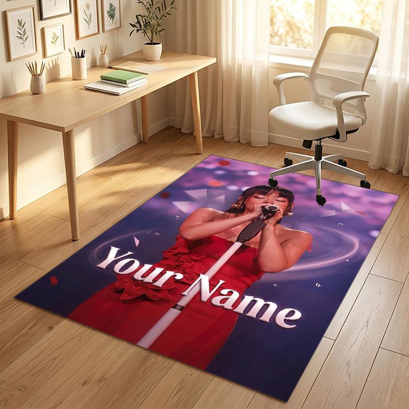 Personalized Crystal Velvet Carpet,Ayliva Custom Printed Name, Plush Area Rug For Home Indoor Decor