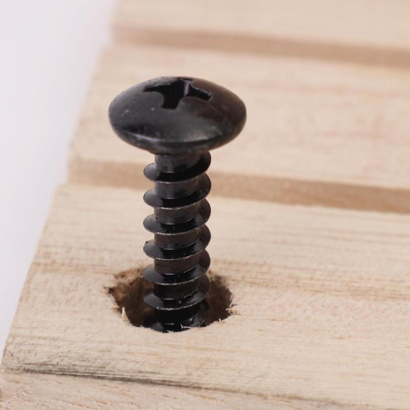 Black Plating Large Flat Head Self-Tapping Screws Carbon Steel Sharp Tail Phillips Recessed Truss Screws Woodworking Fasteners
