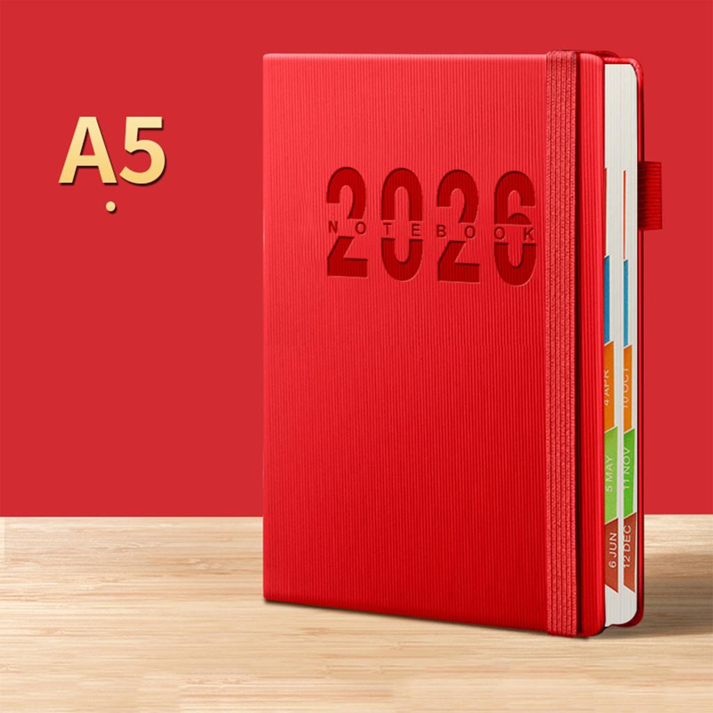 2026 A5 Schedule Notebook Thick Paper No Ink Bleeding Daily Planner for Time Management Self-Discipline Planning