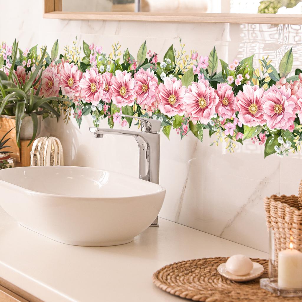 Ms6332-Z Fresh Plant Flower Waist Line Skirting Wall Sticker Living Room Bedroom Home Decoration Quantity Can Be Negotiated