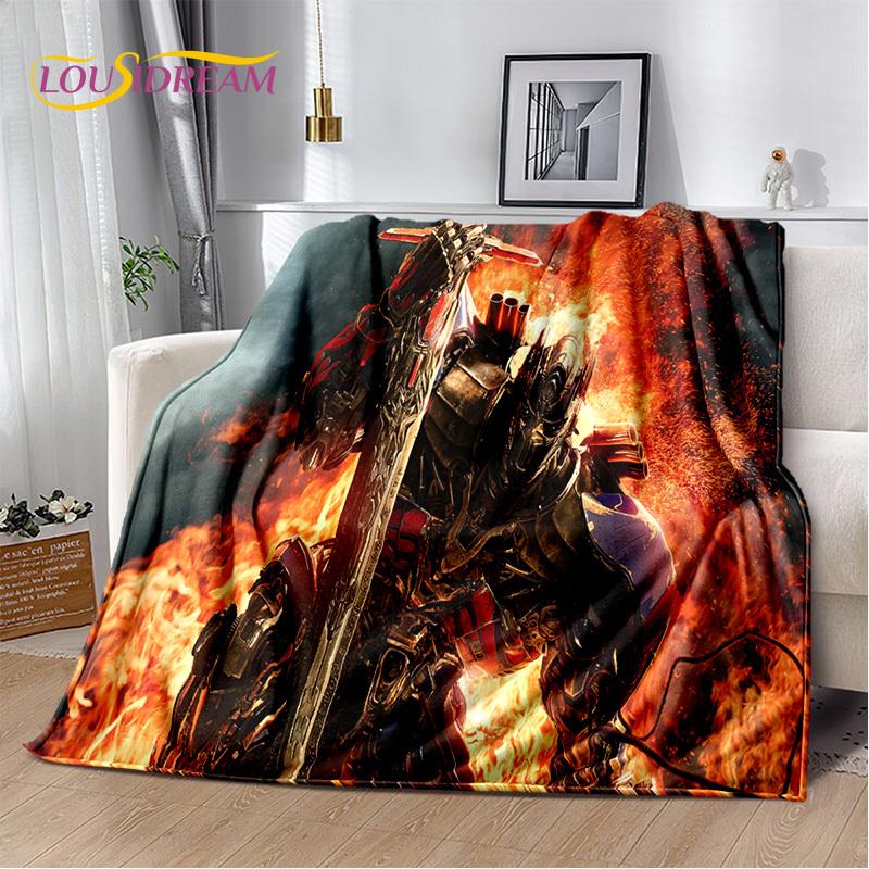 HD Cartoon T-Transformers  Autobots 3D Soft Blankets,Keep Warm Throw Blanket for Picnic Beds Sofa Home Bedroom Gifts Kids Hiking