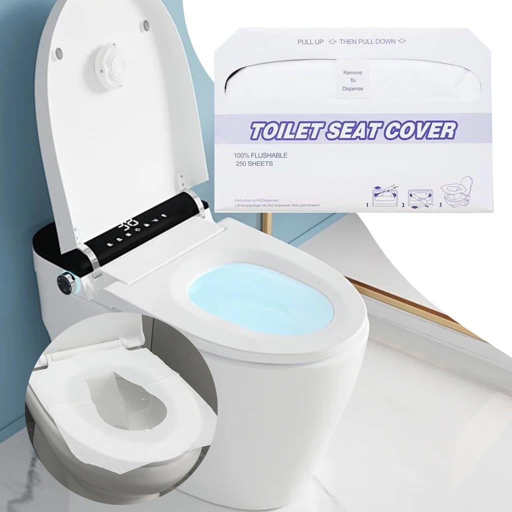 Portable Disposable Toilet Seat Covers Biodegradable Paper Protection for Adults Kids Public Restroom Hotel Use