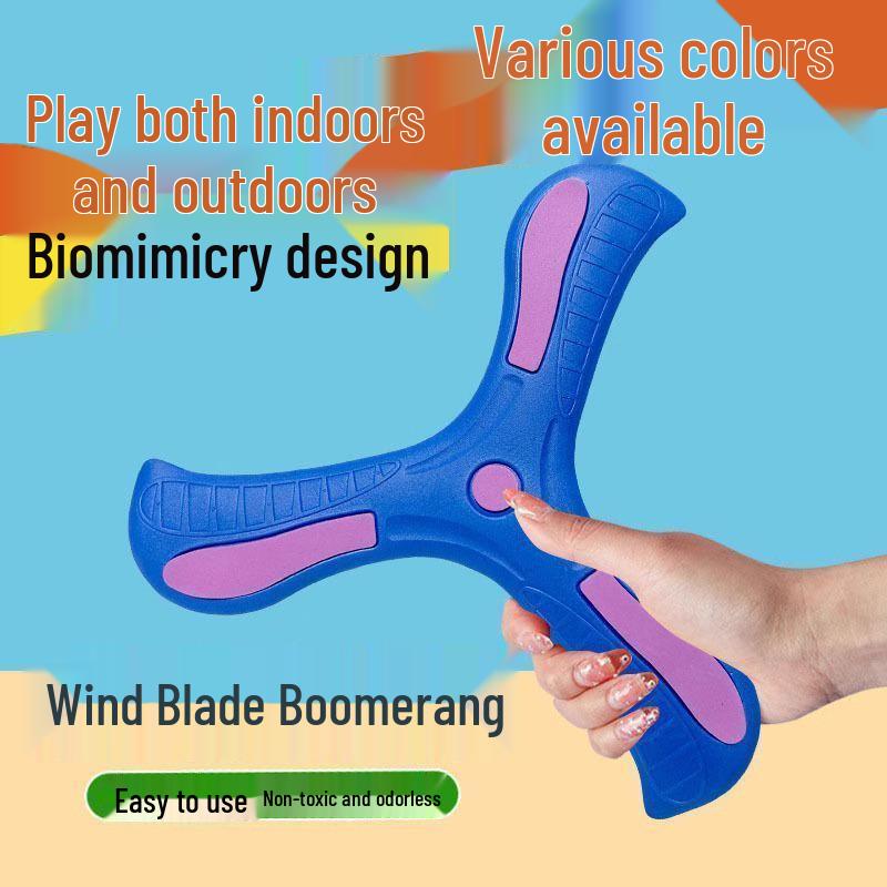 Boomerang Three-Leaf Soft Rubber Children's Flying Disc, Durable Outdoor Toy for Boys & Girls.