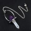 Pyramid Healing Crystal Point Pendulum with 7 Chakra Stone Beads Chain for Dowsing Divination Reiki Meditation