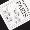 New Fashion Personality Wild Spiral Geometric Earrings Long Ring Frosted Gold And Silver Two- Wild Earrings
