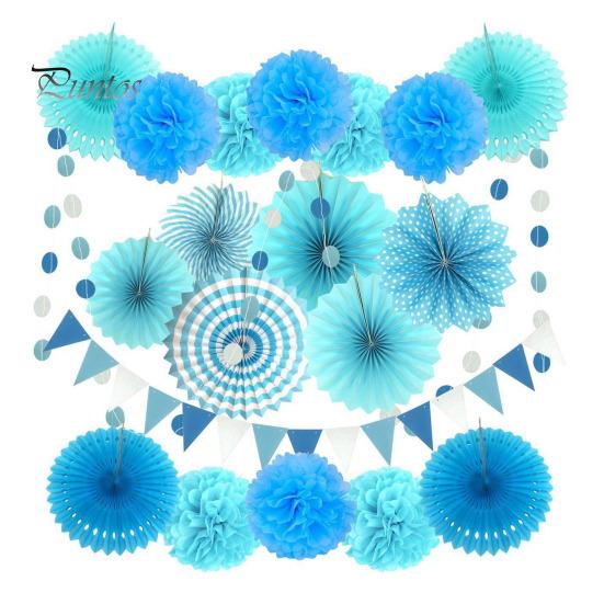 1 rinkinys vakarėlio dekoravimo rinkinys spalvingi popieriniai gėlių vėduoklės pomponai baneriai karnavalas gimtadienis šventė fiesta dekoracijos