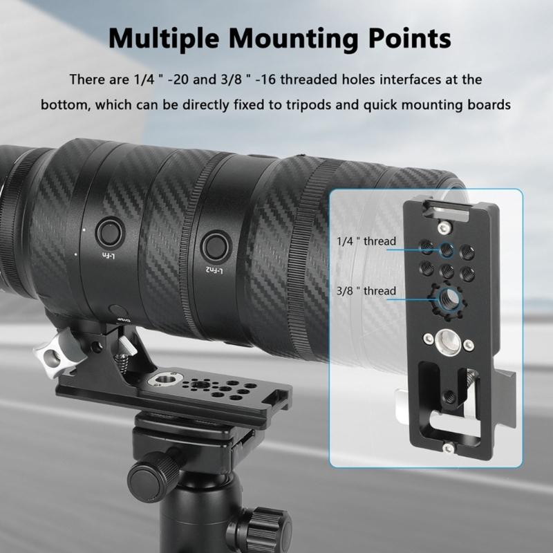 Aluminum Alloy Quick Release Plate For DSLR Camera Long Lens With Secure Locking Mechanism And Enhances Stability