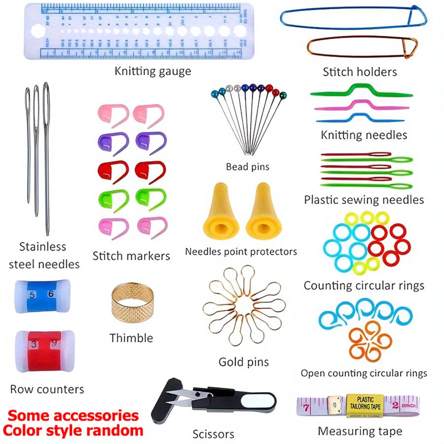 100pcs/Set Sewing Crochet Hook Set & Storage Bag Sewing Needle Tape Measure Thimble Pearl Needle Handmade DIY Sewing Accessories