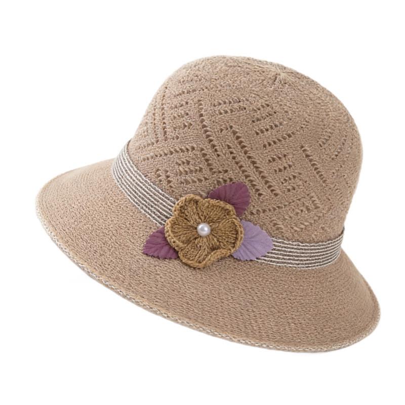 Flower Pattern Ladies Foldable Sun Hat With Wide Brim For Summer Sun Protection