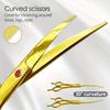 Pet Grooming Scissors, Curved Scissors for Dogs, Professional Dog Hair Scissors for Both Left and Right-Handed Use.