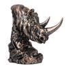 Animal Head Statue Resin Lion Figurine Rhinoceros Statue Retro Style Lion Buffalo Sculpture for Office Bedroom Living Room Decor