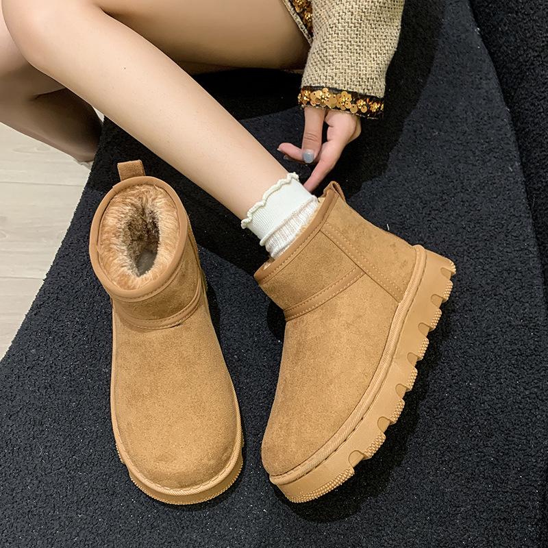 2025 winter new snow boots thick-soled piled thickened bread cotton shoes European and American foreign trade snow boots