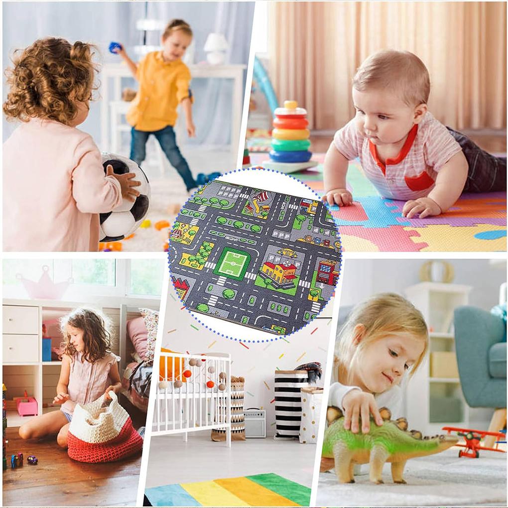 Children's Game Education Toy Road Mat Game Decorative Carpet Fun Learning Development Anti slip and Room Room