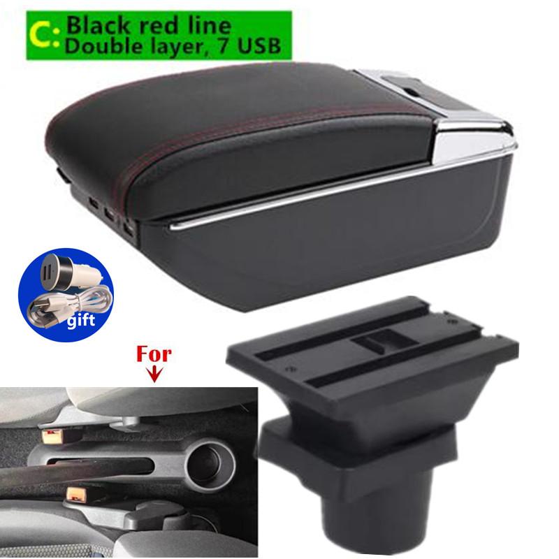 For Volkswagen UP Armrest Box For Skoda Citigo VW UP Seat Mii Car Armrest Storage Box with USB LED Light Retrofit Car Accessorie