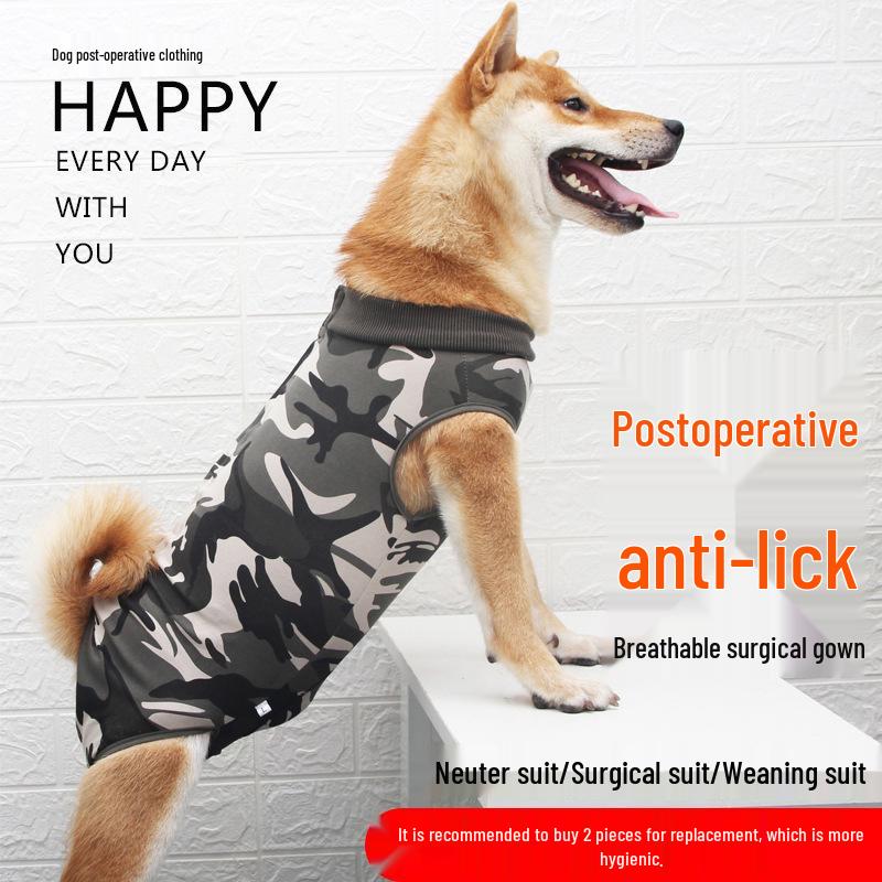 Unisex Pet Recovery Suit: Anti-Lick, Breathable Four-Legged Outfit for Post-Surgery, Weaning, and Hair Loss Protection.