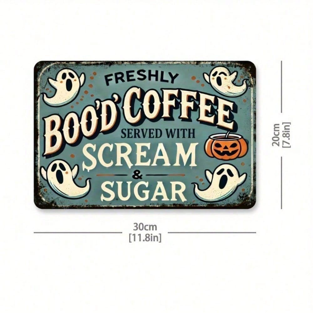 

Vintage Halloween Coffee Metal Tin Sign 8x12 Inches Kitchen Wall Art Decor 20x30cm разноцветный