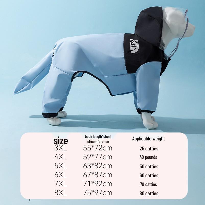 Golden Retriever 3D Dinosaurier Vierbeiniger Regenmantel für Mittelgroße bis Große Hunde - Wasserdicht mit Schwanzabdeckung