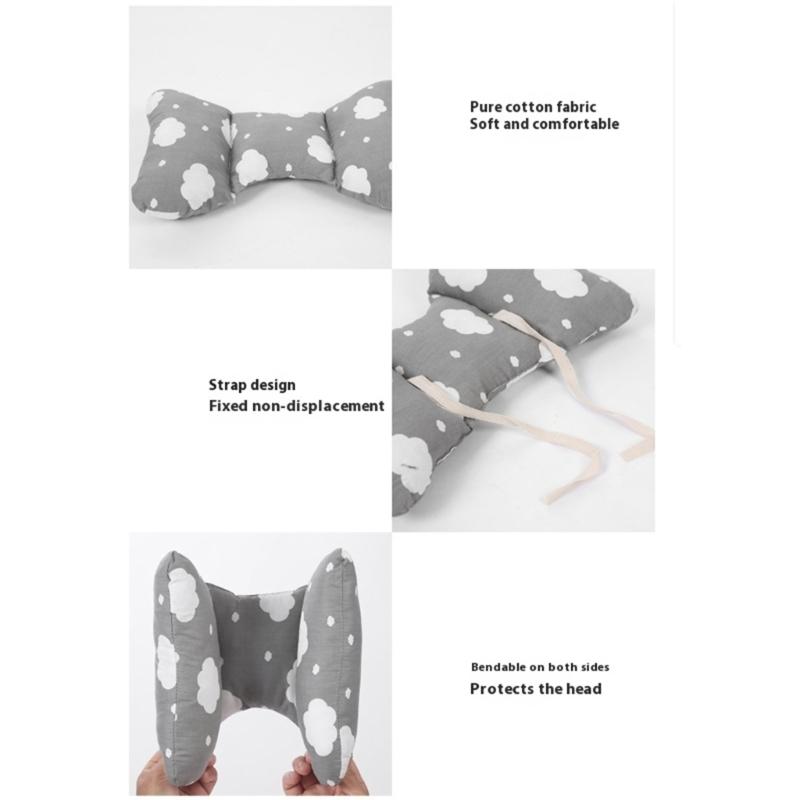Portable Baby Travel Pillow Vibration Reduction Core Neck Protection Soft Cotton Cushion For Strollers Bassinet