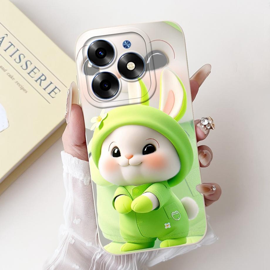 For Tecno Spark Go 2024 Case Tecno Spark 20c 20 Pop 8 Funda Aesthetic Cartoon Panda Rabbit Camera Protection Matte Soft Cover