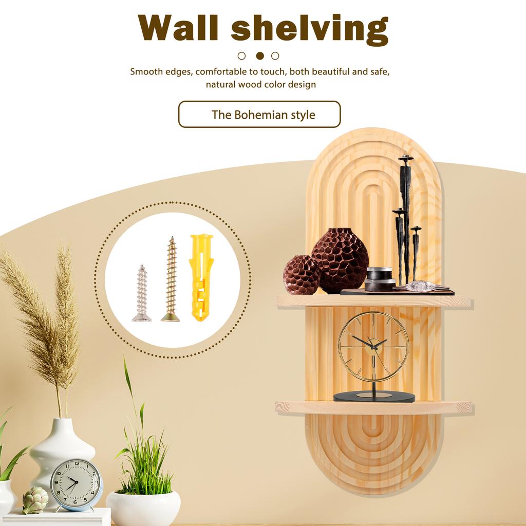 Wood Floating Shelf Elegant Space Saving Mid Century Wall Shelves Solid Mid Century Bohemian Wall Decor Wood Arched Wall Shelf