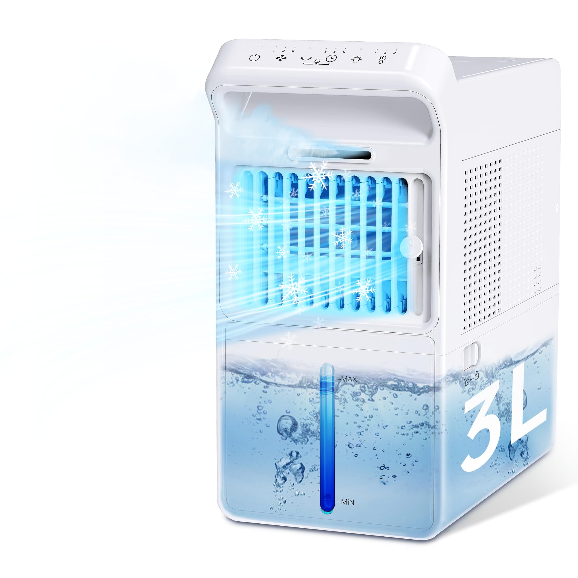 

мгновенный взрыв Воздух мощный настольный маленький точечный настольный распылитель мгновенный 3 уровня 3 л воды мини настольный воздух Защита от дневной жары [Ледяной туман, охлаждение] белый